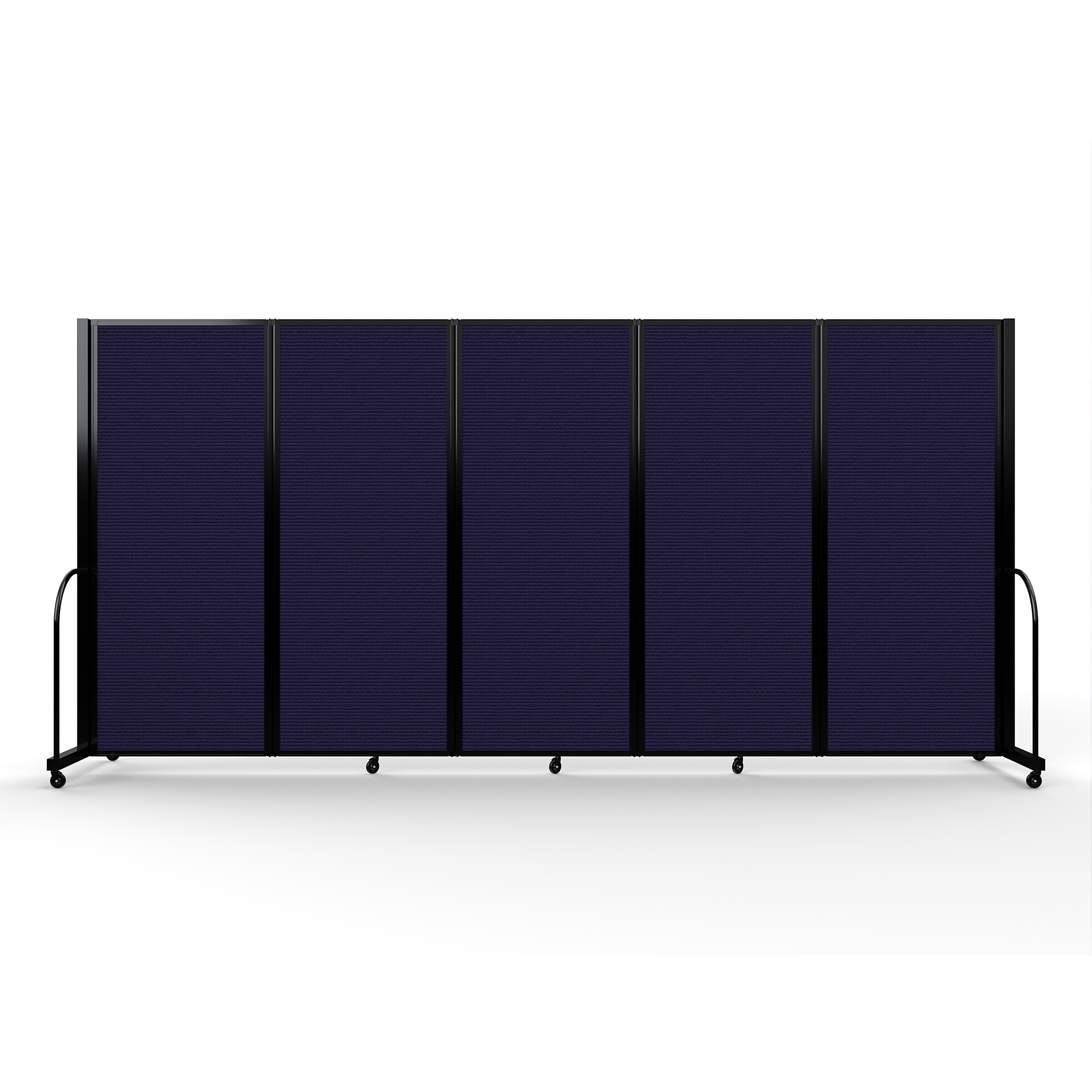 Screenflex Full Motion Divider — 6ft. 10in. x 14ft. 1in., Black Frame, Navy, Model# FSH-6105-B-DV